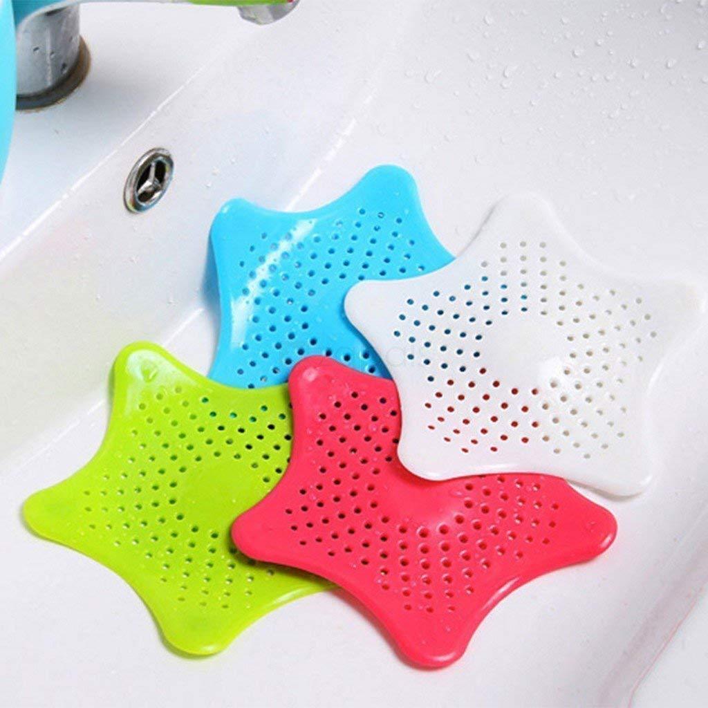 0829 Silicone Star Shaped Sink Filter Bathroom Hair Catcher Drain Strainers for Basin 